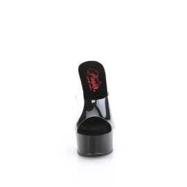 Pleaser GLEAM-601 Mules Con Plateau Trasparente Nero...