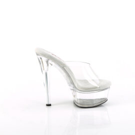 Pleaser GLEAM-601 Mules Con Plateau Trasparente