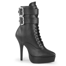 Devious INDULGE-1026 Stivaletti Con Plateau Similpelle Nero