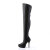 Devious INDULGE-3011 Stivali Sopra Il Ginocchio Con Plateau Similpelle Nero