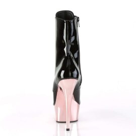 Pleaser DELIGHT-1020 Stivaletti - Vernice Nero/Dorato Rosa Cromato EU-42 / US-12