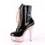 Pleaser DELIGHT-1020 Stivaletti - Vernice Nero/Dorato Rosa Cromato EU-42 / US-12