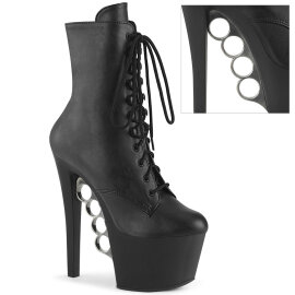 Pleaser KNUCKS-1020 Stivaletti Con Plateau Similpelle Nero