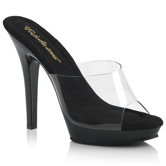 Fabulicious LIP-101 Mules Trasparente Nero