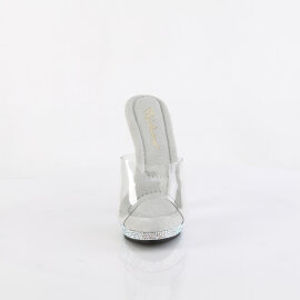 Fabulicious LIP-101DM Mules Trasparente Strass Argento