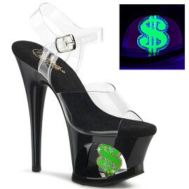 Pleaser MOON-708USD Sandali Con Plateau Vernice Nero