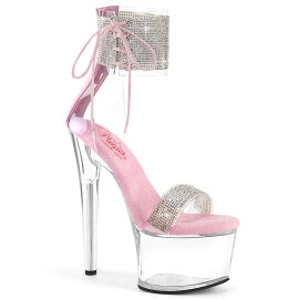 Pleaser PASSION-727RS Sandali Con Plateau Strass Argento