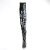 Pleaser SEDUCE-4000SLT Stivali Sopra Il Ginocchio Vernice Nero