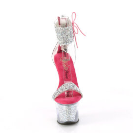 Pleaser SKY-327RSI Sandali Con Plateau Strass Argento Rosa