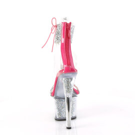 Pleaser SKY-327RSI Sandali Con Plateau Strass Argento Rosa