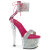 Pleaser SKY-327RSI Sandali Con Plateau Strass Argento Rosa