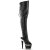 Pleaser SPECTATOR-3030 Stivali Sopra Il Ginocchio Con Plateau Similpelle Trasparente Nero