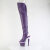 Pleaser SPECTATOR-3030 Stivali Sopra Il Ginocchio Con Plateau Similpelle Trasparente Viola