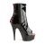 Pleaser DELIGHT-1025 Stivaletti - Vernice Nero-Rosso/Nero EU-35 / US-5