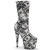 Pleaser ADORE-1002DP Stivaletti Con Plateau Tessuto Nero Bianco EU-36 / US-6