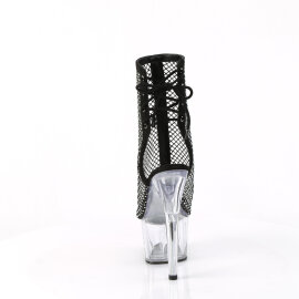Pleaser ADORE-1018RM Sandali Con Plateau Similpelle Trasparente Strass Nero EU-42 / US-12