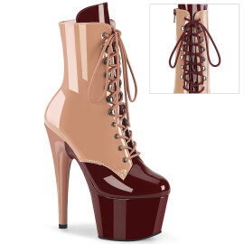 Pleaser ADORE-1020DC Stivaletti Con Plateau Vernice Beige...