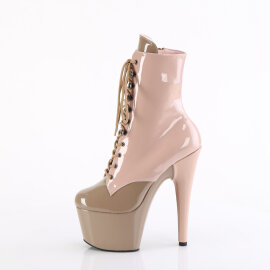 Pleaser ADORE-1020DC Stivaletti Con Plateau Vernice Beige EU-35 / US-5