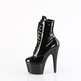 Pleaser ADORE-1020GP Stivaletti Con Plateau Vernice Glitter Nero EU-37 / US-7