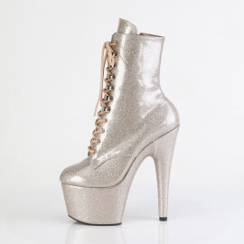 Pleaser ADORE-1020GP Stivaletti Con Plateau Vernice Glitter Beige Marrone EU-37 / US-7