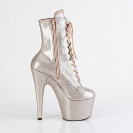 Pleaser ADORE-1020GP Stivaletti Con Plateau Vernice Glitter Beige Marrone EU-37 / US-7