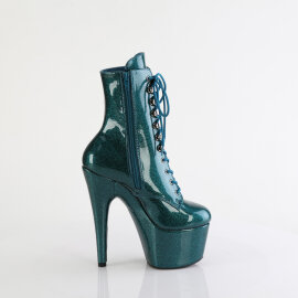 Pleaser ADORE-1020GP Stivaletti Con Plateau Vernice Glitter Blu Verde EU-37 / US-7