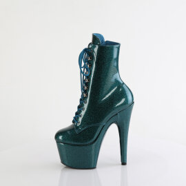 Pleaser ADORE-1020GP Stivaletti Con Plateau Vernice Glitter Blu Verde EU-43 / US-13