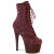 Pleaser ADORE-1020RM Stivaletti Con Plateau Similpelle Strass Rete Borgogna EU-36 / US-6