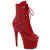 Pleaser ADORE-1020RM Stivaletti Con Plateau Similpelle Strass Rete Rosso EU-41 / US-11