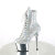 Pleaser ADORE-1020SQ-02 Stivaletti Con Plateau Cromato Holo Paillettes Argento EU-35 / US-5