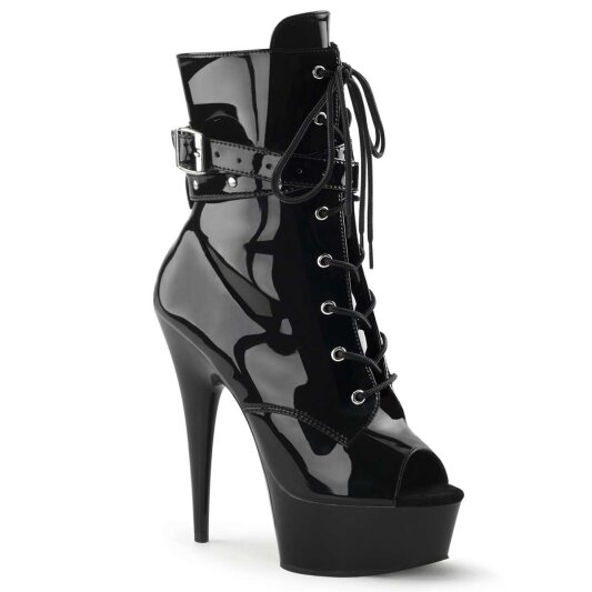 Pleaser DELIGHT-1033 Stivaletti - Vernice Nero/Nero EU-35 / US-5