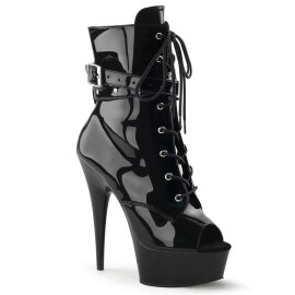Pleaser DELIGHT-1033 Stivaletti - Vernice Nero/Nero EU-35 / US-5