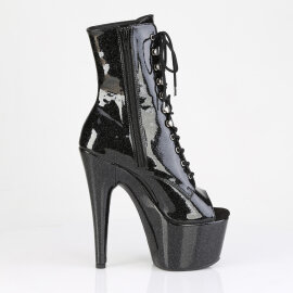 Pleaser ADORE-1021GP Stivaletti Con Plateau Vernice Glitter Nero EU-39 / US-9