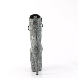 Pleaser ADORE-1040GR Stivaletti Con Plateau Cromato Holo Paillettes Argento EU-37 / US-7