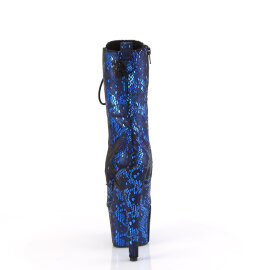 Pleaser ADORE-1040SPF Stivaletti Con Plateau in Tessuto Metallizzato Pitonato Blu EU-36 / US-6