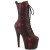 Pleaser ADORE-1040SPF Stivaletti Con Plateau in Tessuto Metallizzato Pitonato Rosso EU-36 / US-6