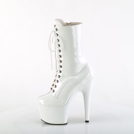 Pleaser ADORE-1040TT Stivaletti Con Plateau Vernice Bianco Beige EU-41 / US-11