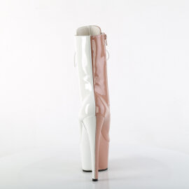 Pleaser ADORE-1040TT Stivaletti Con Plateau Vernice Bianco Beige EU-41 / US-11