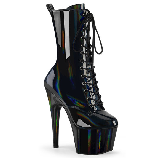Pleaser ADORE-1040WR-HG Stivaletti Con Plateau Vernice Holo Nero EU-37 / US-7