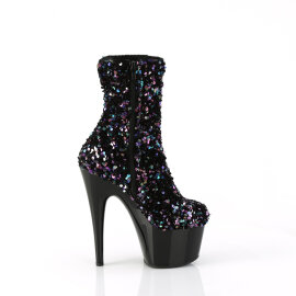 Pleaser ADORE-1042SQ Stivaletti Con Plateau Pailettes Nero EU-37 / US-7
