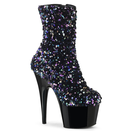 Pleaser ADORE-1042SQ Stivaletti Con Plateau Pailettes Nero EU-39 / US-9