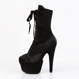 Pleaser ADORE-1045VEL Stivaletti Con Plateau Velluto Nero EU-36 / US-6