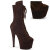 Pleaser ADORE-1045VEL Stivaletti Con Plateau Velluto Marrone EU-40 / US-10