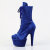 Pleaser ADORE-1045VEL Stivaletti Con Plateau Velluto Blu EU-37 / US-7