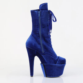 Pleaser ADORE-1045VEL Stivaletti Con Plateau Velluto Blu EU-38 / US-8