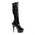 Pleaser DELIGHT-2000 Stivali - Vernice Elasticizzato Nero/Nero EU-35 / US-5