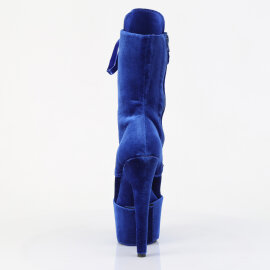 Pleaser ADORE-1045VEL Stivaletti Con Plateau Velluto Blu EU-42 / US-12