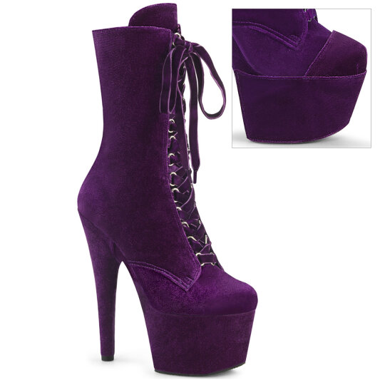 Pleaser ADORE-1045VEL Stivaletti Con Plateau Velluto Viola EU-35 / US-5