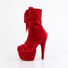 Pleaser ADORE-1045VEL Stivaletti Con Plateau Velluto Rosso EU-36 / US-6