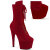 Pleaser ADORE-1045VEL Stivaletti Con Plateau Velluto Rosso EU-36 / US-6